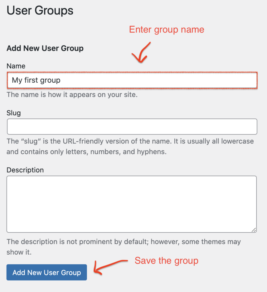 Adhoc group feature: Enter group name